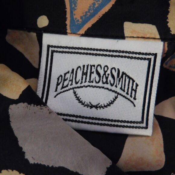 Vintage Peaches & Smith Silk Shirt Womens M Button Up Long Sleeve Bohemian Chic - Picture 3 of 6